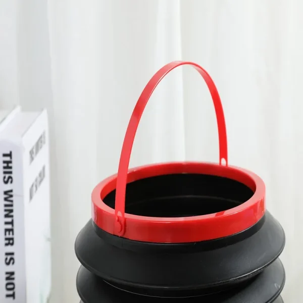 4L Foldable Car Multifunctional Telescopic Waste Bins Storage Bucket with Lid Portable Trash Can Household Kitchen Car Supplies 4
