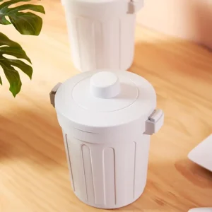Flip Trash Waste Basket Desktop Mini Rubbish Bin Garbage Lid Cans Kitchen Desktop Garbage Can Plastic Home Office Storage 1
