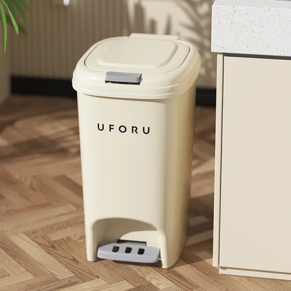 Trash Can For Kitchens Luxury With Lid Pedal Style Bathroom Waterproof Wastebasket Large Capacity Garbage Bin Office Trash Bins 2