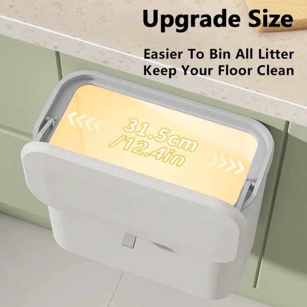 ONEKA 14L Kitchen Trash Can With Lid Hanging Trash Bin Garbage Can for Cabinet Cupboard Under Sink Compost Bin 2