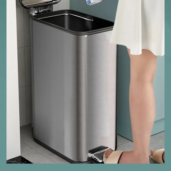 Stainless Steel Step Trash 5L Rubbish Bin For Kitchen And Bathroom Silent Trash Can Home Waterproof Waste Bin 2