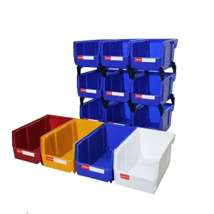 Plastic Stackable Storage Bins Screw Storage Boxes Stackable Bin Parts Storage Organizer Garage Storage Bins (9pcs) 1
