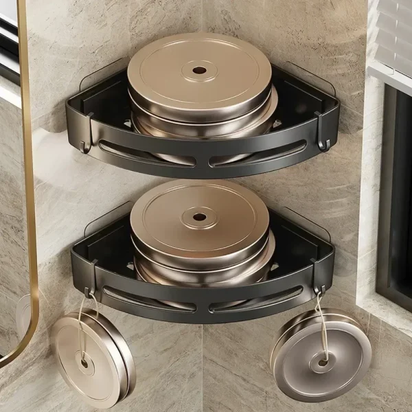 3/2/1pcs Bathroom Shampoo Holder Adhensive Shower Caddy Shelves Storage No Drill Shelf Corner Towel Holder Shelves for Bathroom 5