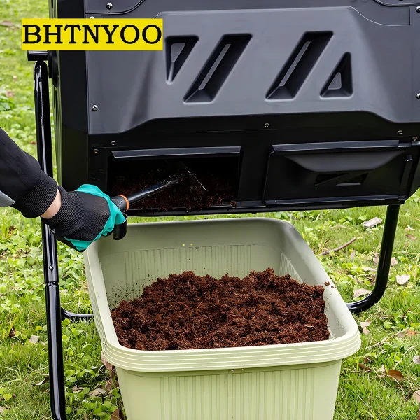 160L Courtyard Composting Bin Garden Large Capacity Fermentation Tank Box Outdoor Tipping Bucket Barrel Anti Corrosion Aerobic 3