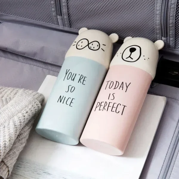 Cute Toothbrush Toothpaste Cups Portable Storage Boxes Brush Washing Tooth Gargle Case Children Bathroom Travel Organizer 4