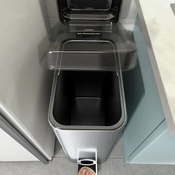 Stainless Steel Step Trash 5L Rubbish Bin For Kitchen And Bathroom Silent Trash Can Home Waterproof Waste Bin 5