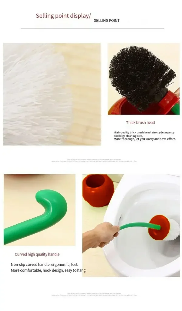 1pc Red Toilet Brush Creative Lovely Cherry Shape Lavatory Toilet Brush Holder Set Toilet Holder Bathroom Accessories 5