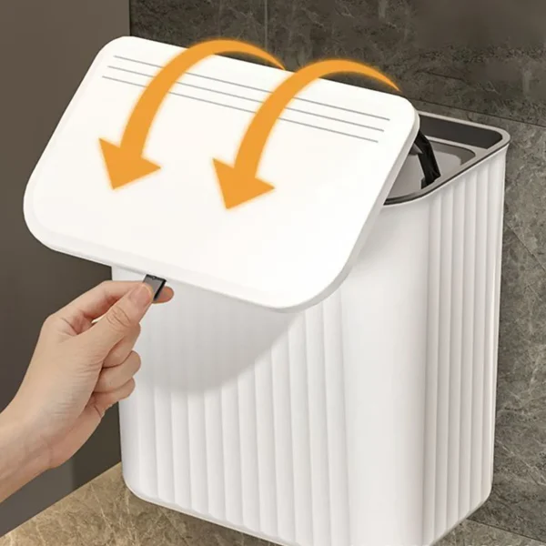 9L Wall Mounted Trash Can Household Galley Waste Bin Hanging Bathroom Trash Can With Lid Food Garbage Bin Kitchen Accessories 3