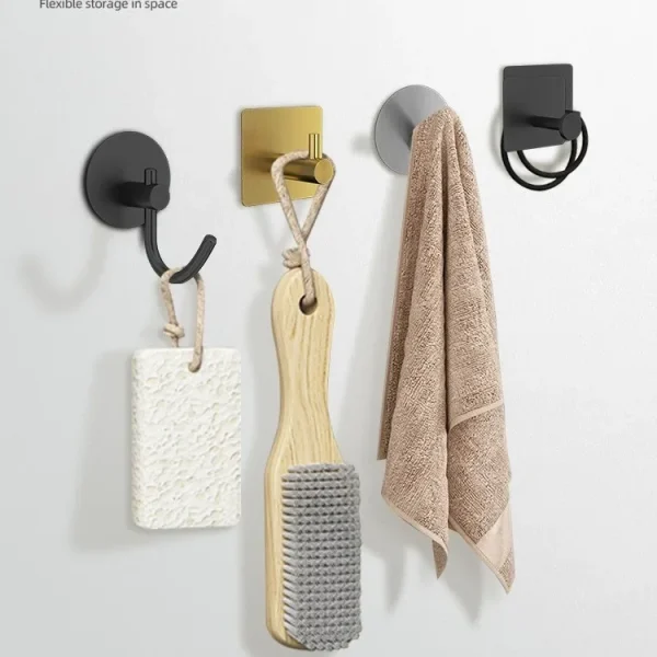 1Pcs Stainless Steel Silver Bathroom Hardware Set Towel Rack Toilet Paper Holder Towel Bar Hook Bathroom Accessories 5