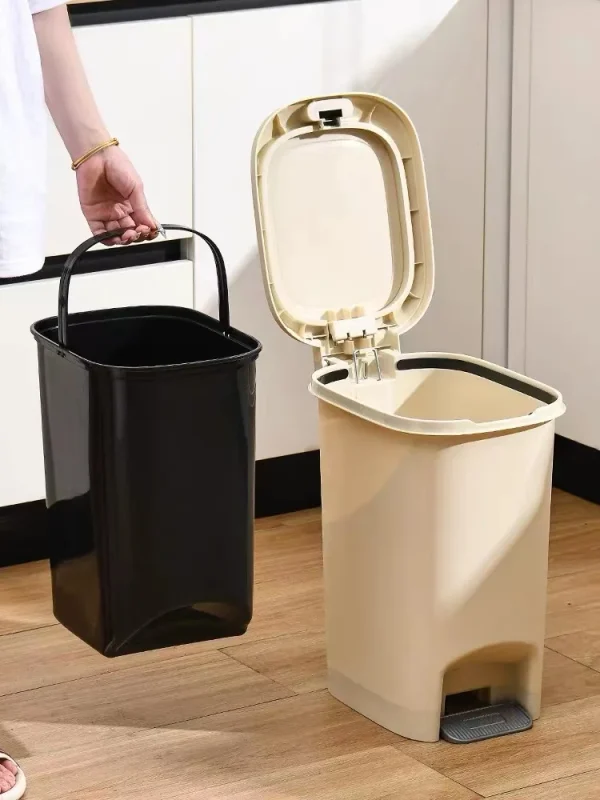 Large Capacity Trash Can Soft Close Step Trush Bin Trash Bucket Kitchen Accessories For Home Living Room Kitchen Recycle Bin 4