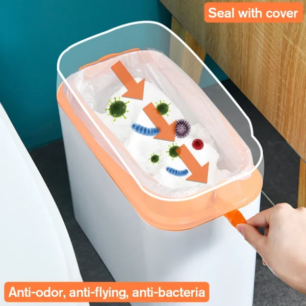 New Induction Trash Can Smart Sensor Garbage Bin Automatic Sealing 18L Kitchen Bathroom Waterproof Large Privacy Trash Bin 2
