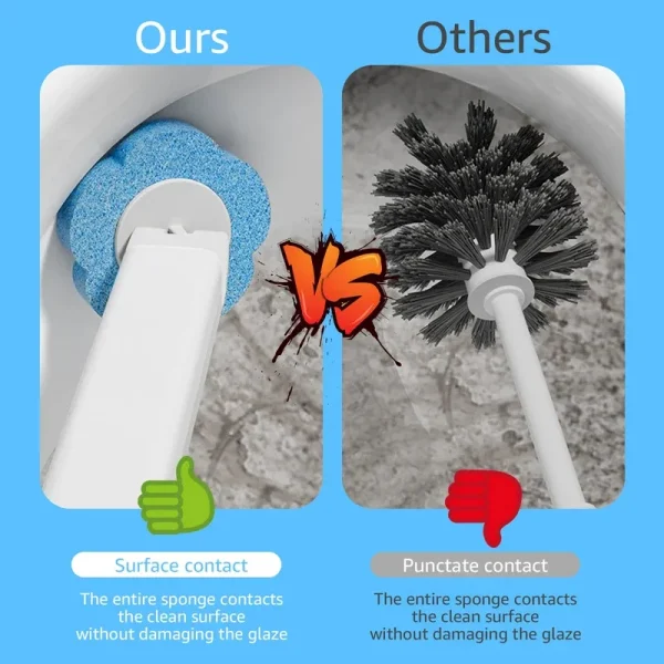 Disposable Toilet Brush Long Handle Wall-mounted Wc Cleaning Tool Kit with Replaceable Brush Head Bathroom Accessories 3
