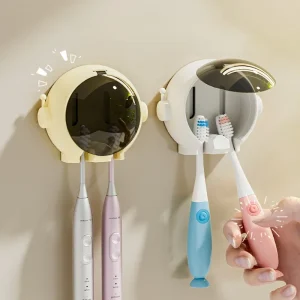 1PCS Brush Holder Cartoon Wall Mounted Non Perforated Bathroom Storage Rack Electric Toothbrush Holder Bathroom Accessories 1