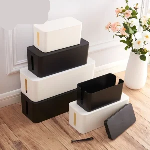 Cable Storage Box Power Board Wire Management Socket Strip Wire Case Dust Charger Socket Organizer Network Bin Charger MJ 1