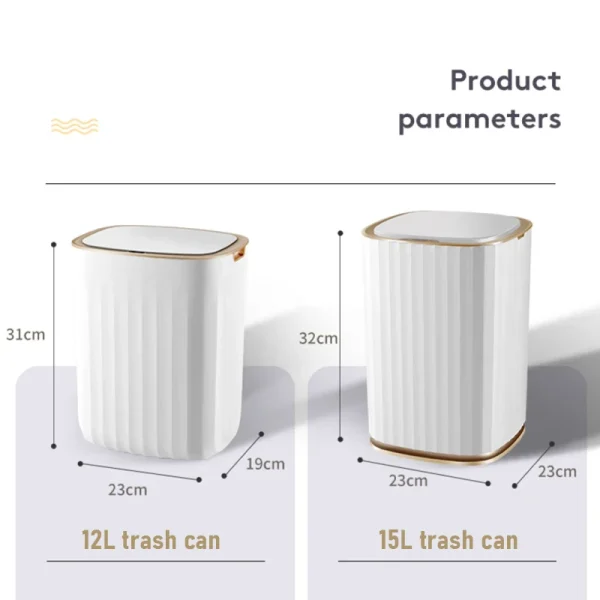 12/15L Smart Trash Can Home Kitchen Wastebasket Garbage Bins Bathroom Toilet Living Room Automatic Sensor Trash Bin Dustbin 6