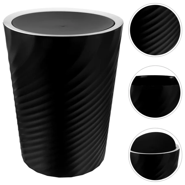 Threaded Trash Can Bin Garbage Pail Nordic Large Capacity Plastic Container Office Bathroom Living Bedroom Trashcans 2