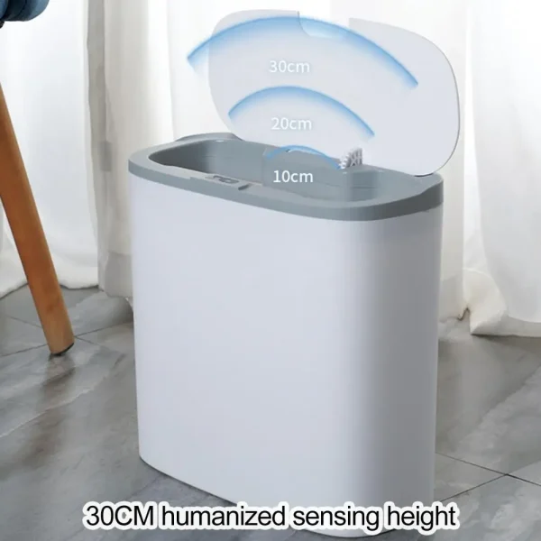 Smart Trash Bin Battery Style Wall Mounted Touch Control Automatic Sensor Dustbin Trash Can Bathroom Kitchen Garbage Bin 4