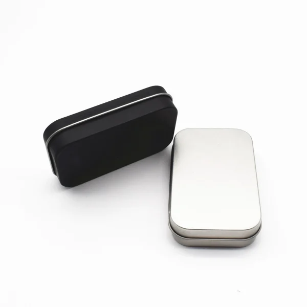 Metal Rectangular Empty Mini Tin Box Tinplate Push Candy Pill Cases Bins Jar Hinged Containers Small Organizer Storage Box 6
