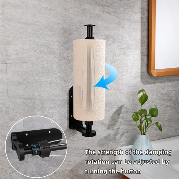 Stand Paper Holder Adhesive Damping Aluminum Rose Gold Creative Tissue Roll Rack Toilet Paper Towel Holder for Bathroom Kitchen 2