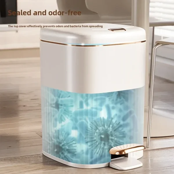 8/10L Foot Pedal Trash Can Luxury Office Kitchen Trash Can Waterproof Bathroom Waste Bins with Lid Large Capacity Garbage Bin 5