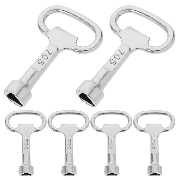 6pcs Zinc Triangle Key Set Elevator Door Keys Triangular Key for Trash Can Bin Lock Compatible with Outdoor Waste Containers 2