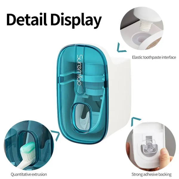 1 PCS Automatic Toothpaste Dispenser Bathroom Accessories Wall Mount Lazy Toothpaste Squeezer Toothbrush Holder 5