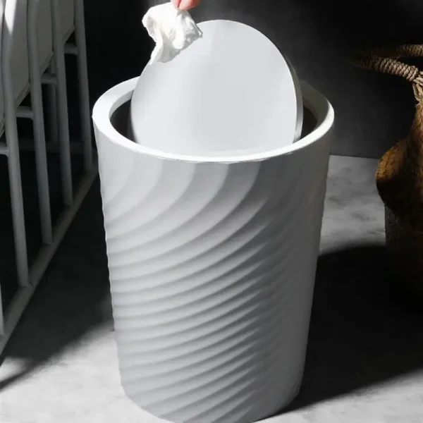 10L-12L Trash Bin with Swing Lid Plastic Waste Basket Office Trash Household Living Room Can Waste Paper Rubbish Trash Can 3