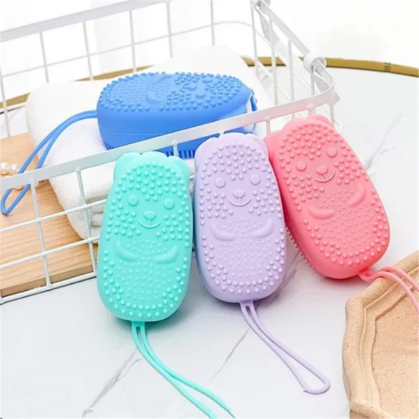 Silicone Body Scrubber Shower Exfoliating Scrub Sponge Bubble Bath Brush Massager Skin Cleaner Cleaning Pad Bathroom Accessories 3