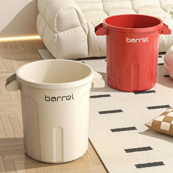 `EU STYLE 18L/26L KITCHEN WASTE BIN - Round Open-Top Trash Can with Handles, Durable Plastic, Large Capacity for Home/Commercial 3