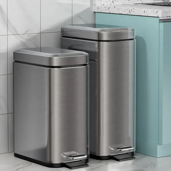 Stainless Steel Step Trash 5L Rubbish Bin For Kitchen And Bathroom Silent Trash Can Home Waterproof Waste Bin 1