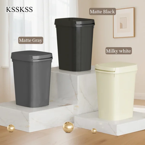 Foot Pedal Trash Can Waterproof Bathroom Waste Bins with Lid For Bathroom Kitchen Toilet Wastebasket Smart Home 1