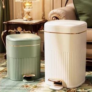 8/10L Foot Pedal Trash Can Waterproof Bathroom Waste Bins with Lid Large Capacity Garbage Bin Luxury Office Kitchen Trash Can 1
