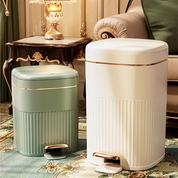 8/10L Foot Pedal Trash Can Waterproof Bathroom Waste Bins with Lid Large Capacity Garbage Bin Luxury Office Kitchen Trash Can 1