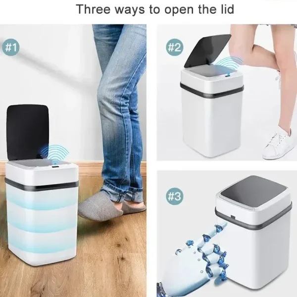 Kitchen Trash Bin 13L Bathroom Touch Trash Can In The Toilet Smart Garbage Bucket Waste Bins Dustbin Smart Trash Can Kitchen 3