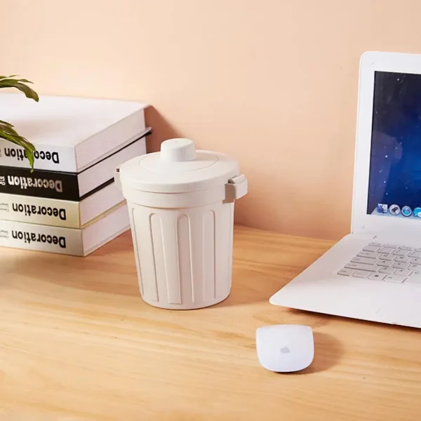Flip Trash Waste Basket Desktop Mini Rubbish Bin Garbage Lid Cans Kitchen Desktop Garbage Can Plastic Home Office Storage 5