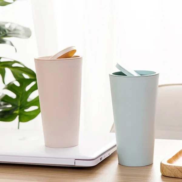 Mini Desktop Bin Small Trash Can with Cover Bedroom Trash Can Garbage Can Clean Workspace Storage Box Home Desk Trash Can 2
