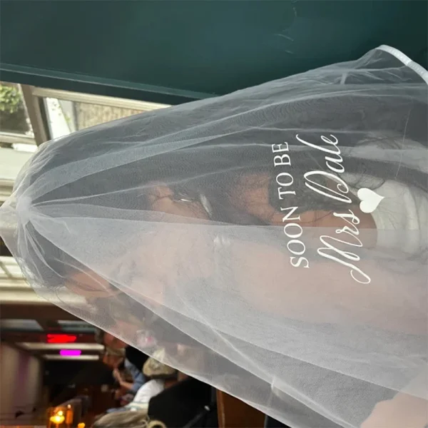 Personalised Soon to be Mrs (Your Name white short Veil Bachelorette Hen Party bridal shower Wedding decoration Bride to Be gift 4