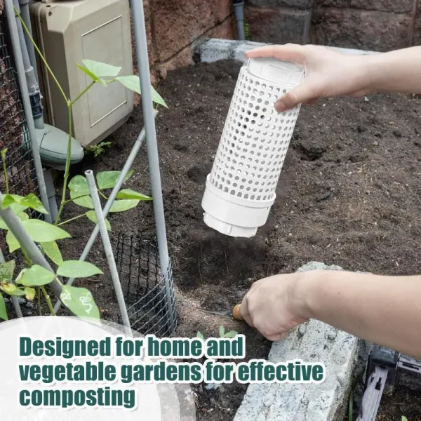 Compost Bin Outdoor Inground Worm Farm Compost Bin Kit White Plastic Earthworm Compost Bin with Holes for Garden and Lawn Care 3