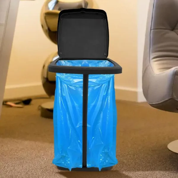 Garbage Bag Holder Rubbish Bin Stand Telescopic Garbage Holders Waste Storage Frame with Lid for Living Room Yard Lawn Camping 4