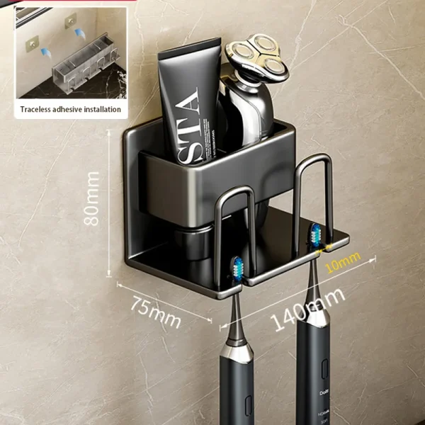 Toothbrushes Holder Wall Mounted Toothpaste Dispenser Electric Toothbrush Holder Storage Bathroom Accessories Bathroom Organizer 2