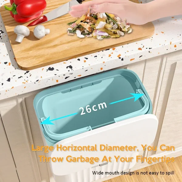 9L Wall Mounted Trash Can Kitchen Cabinet Storage Smart Bucket For Bathroom Recycling Hanging Trash Bins Kitchen Accessories 5