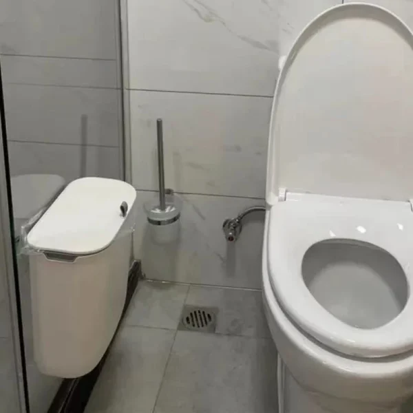 Bathroom Trash Can Wall Mounted Hanging Trash Bin With Lid Waterproof Narrow Seam Rubbish Bin Toilet Waste Garbage Bin 7/9L 6