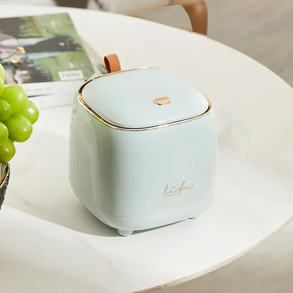 Luxury Press Touch Desktop Trash Bin ABS Double-Layer Coffee Table Pop-up Lid Waste Basket Compact Stylish Small Garbage Can 5