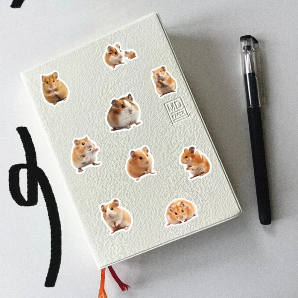 48pcs Party small gifts, small hamster stickers can be used for wall tabletop cups and other decorations, party small stickers 5