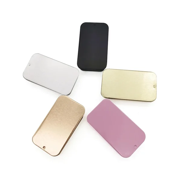 1pc Metal Rectangular Empty Mini Tin Box Tinplate Push Candy Pill Cases Bins Jar Hinged Containers Small Organizer Storage Box 2