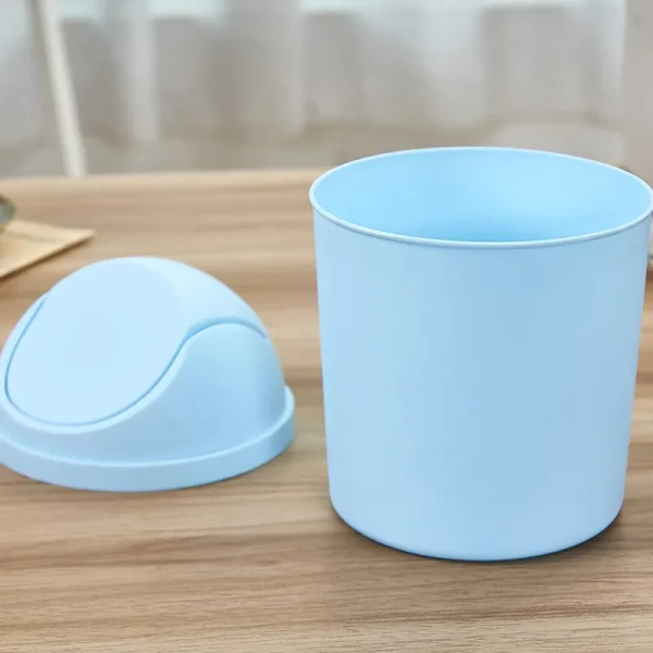 Mini Waste Bin Desktop Home Garbage Basket Table Trash Can Swing for Home Office Table Trash Can Small Waste Bin Office Supplies 5