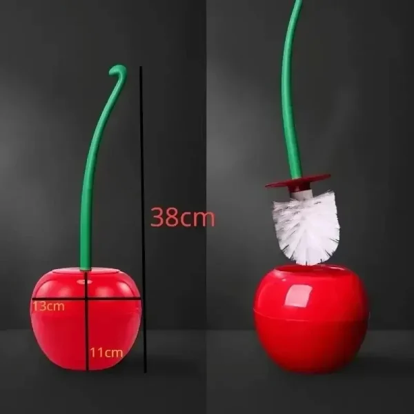 1pc Red Toilet Brush Creative Lovely Cherry Shape Lavatory Toilet Brush Holder Set Toilet Holder Bathroom Accessories 3
