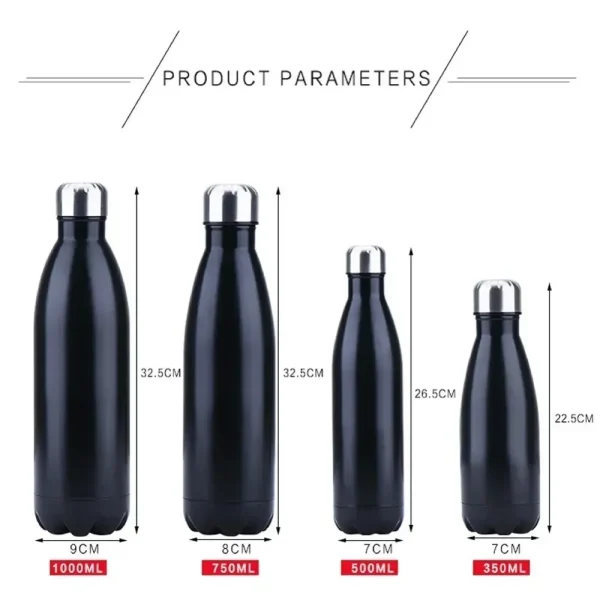 350/500/750/1000ml 304 Stainless Steel Vacuum Flask Double Wall Water Bottle Leak-proof Thermos Bottle Sports Fitness Bottle 5