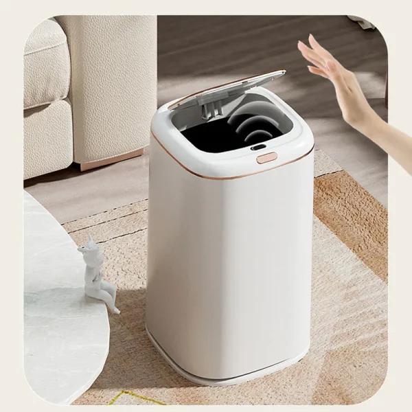 40L Smart Sensor Trash Can Large Capacity Induction Trash Bin Electric Touchless Wastebasket For Kitchen Bathroom with Lid 4
