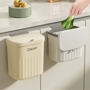 Kitchen Trash Can Wall Mounted Hanging Trash Bin With Lid Garbage Can for Cabinet Under Sink Waste Garbage Compost Bin 8.5/12L 1